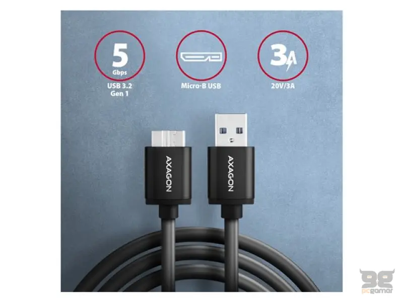 CC USB AM 3.2Gen1 -> USB MicroBM Superspeed, 1m, AXA