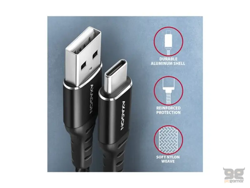 CC USB CM 2.0 <> USB AM, 2,0 m, Crna, HQ, BUCM-AM20AB