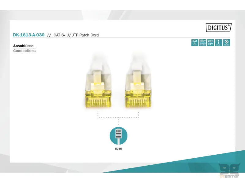Digitus Kabl UTP patch CAT6A 3m sivi