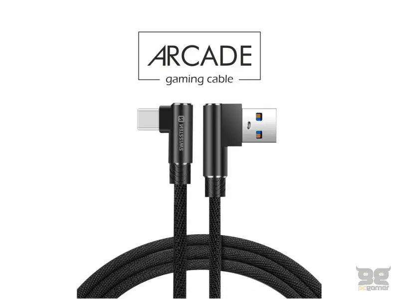 Swissten Kabl Arcade Gaming USB To Type-C 100W USB 1.2m - Black