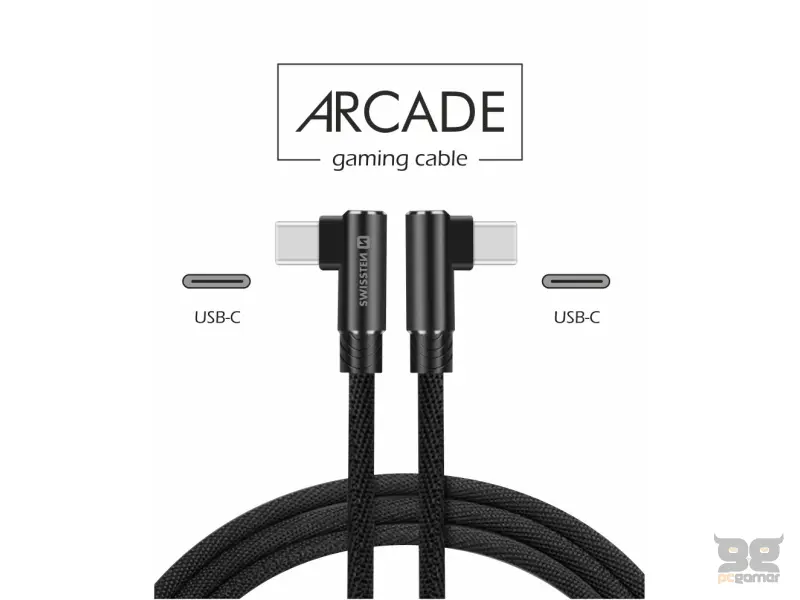 Swissten Kabl Arcade Gaming Type-C To Type-C 100W USB 1.2m - Black