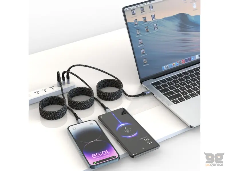 Swissten Data kabl Magnetic Self-Winding USB-C/Lightning - 1m
