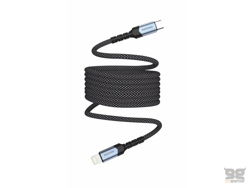 Swissten Data kabl Magnetic Self-Winding USB-C/Lightning - 1m