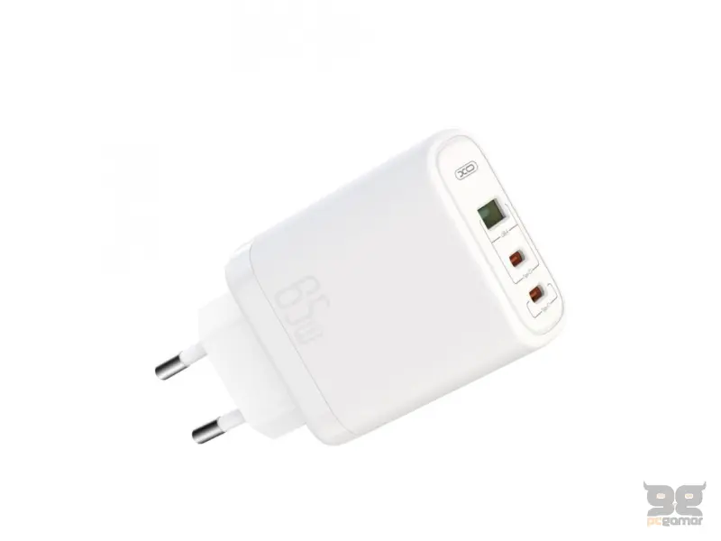 XO wall charger CE04 PD 65W 2x USB-C 1x USB white