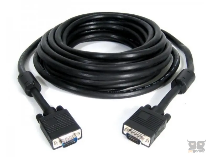 E-GREEN Kabl VGA D-sub M/M 20m HQ feritno jezgro crni 