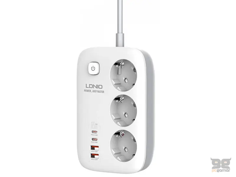 LDNIO SEW3436 Kabl naponski produžni 3 x šuko + 3 x USB + 2 x Tip C 