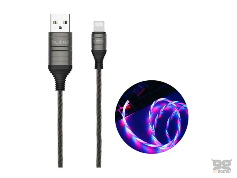REMAX RC-130i RGB USB Lightning 2A kabl 1m crni 
