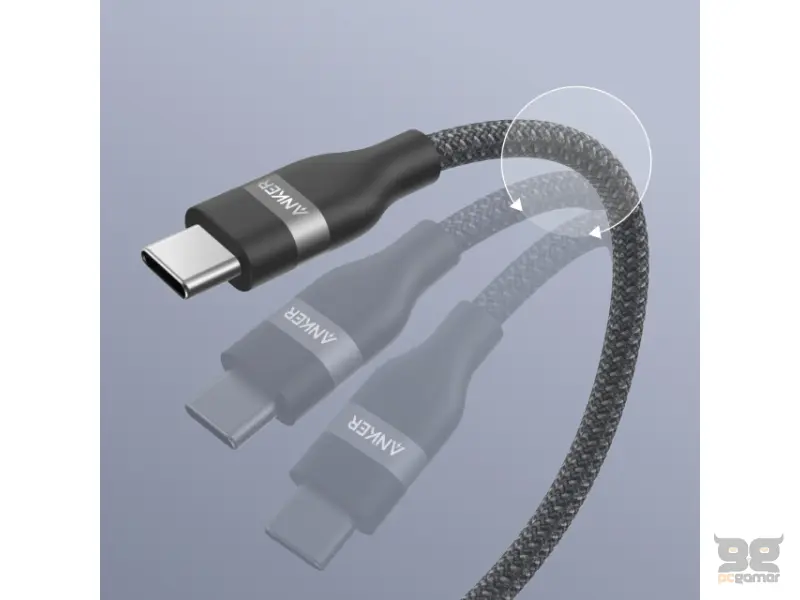 ANKER USB tip-C kabl M/M 1.8m, za Super brzo punjenje 240W/480Mbps, pleteni, crni 