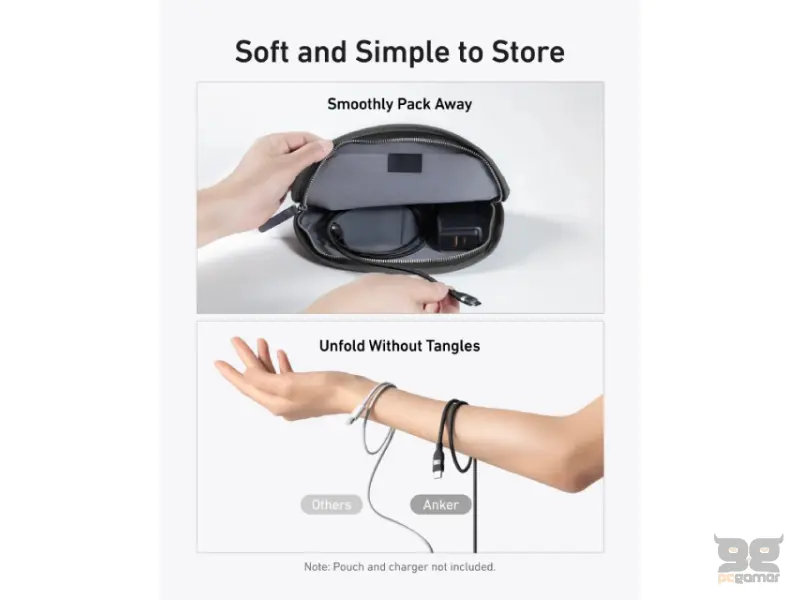 ANKER USB tip-C kabl M/M 0.9m, za Super brzo punjenje 240W/480Mbps, pleteni, crni 