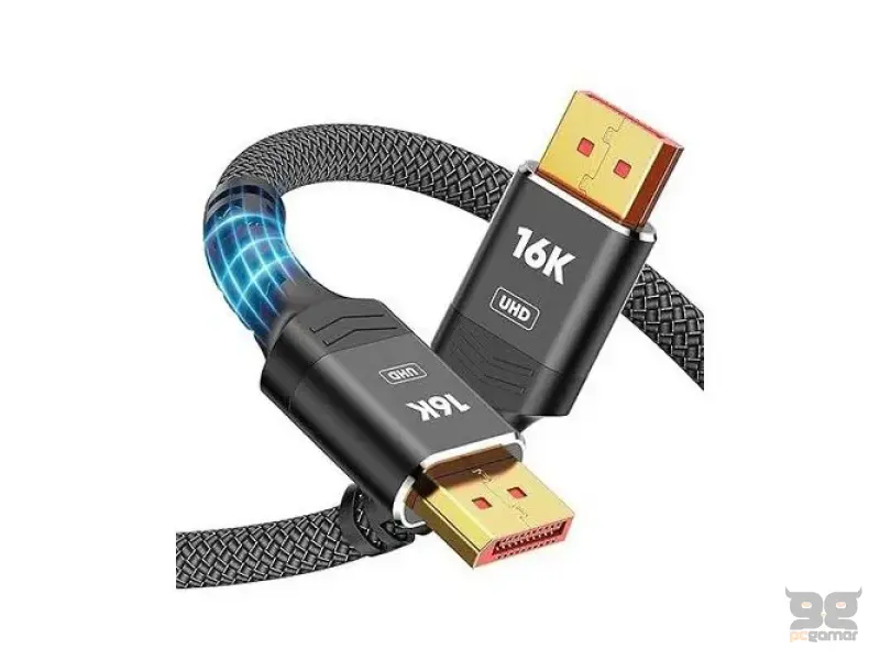 E-GREEN Kabl DisplayPort 2.1 M/M 16K/80Hz 2m, crni 