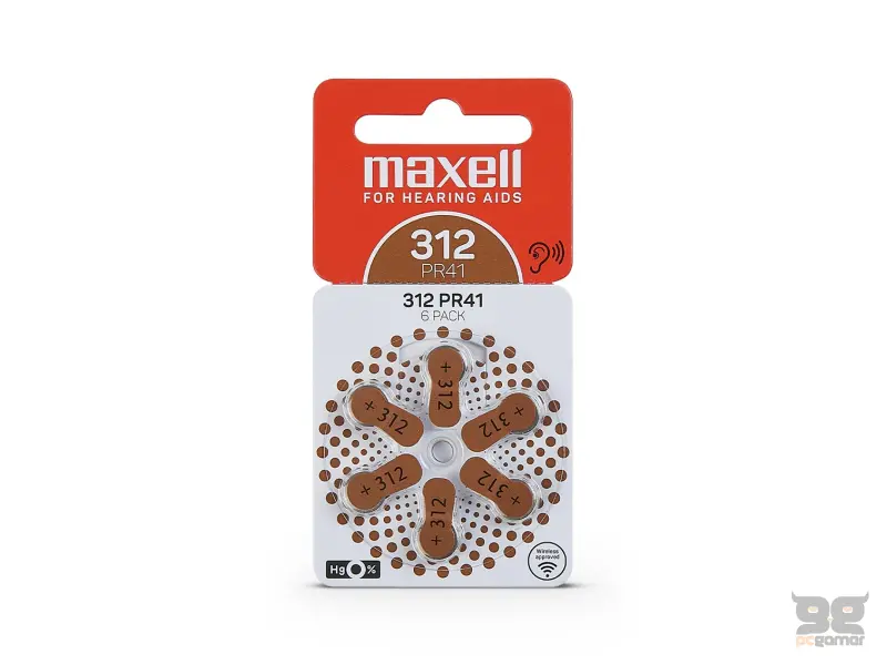 Maxell Battery PR41 312 1/6