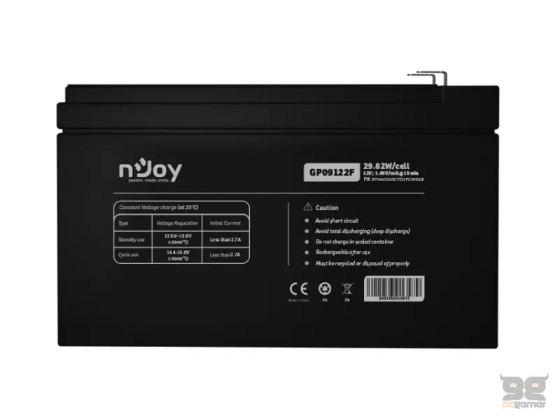 NJOY GP09122F baterija za UPS 12V 9Ah (BTVACIUOCTO2FCW01B) 