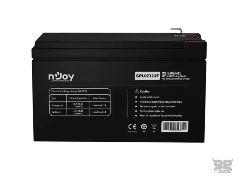 NJOY GPL07122F baterija za UPS 12V 7Ah (BTVACGUOBTF2FCW01B) 