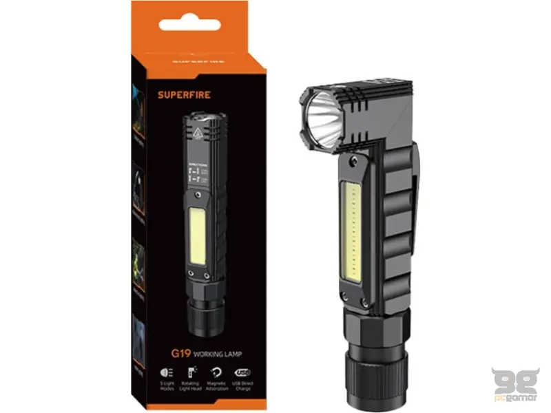 Superfire G19 višenamjenska svjetiljka, 200lm, USB