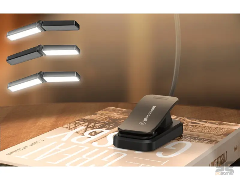 Glocusent Wingy svjetiljka za knjige USB-C 1000mAh crna