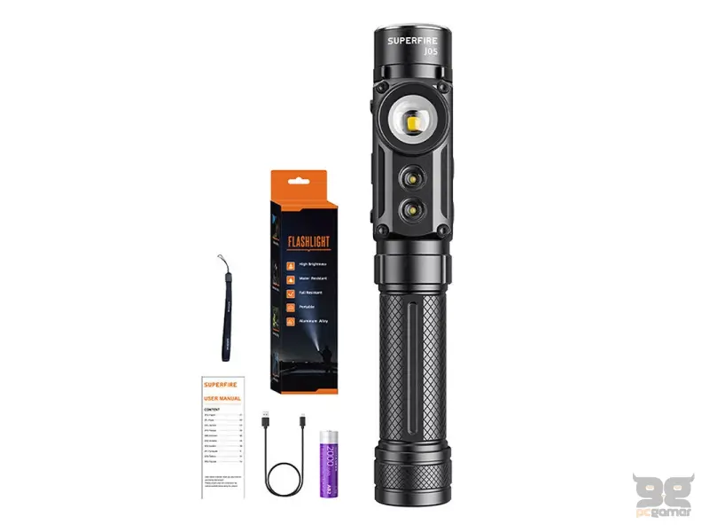 Superfire J05 Flashlight Full Set