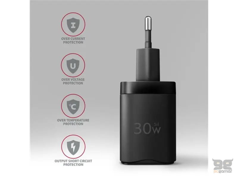 MOB Zidni punjač USB-C+USB-A, QC3.0, 5V/3A, ACU-PQ22, AXAGON