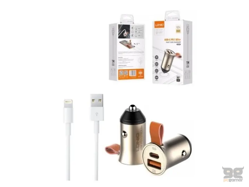 LDNIO C509Q BRZI QC4+ I PD 30 W + KABEL USB NA LIGHTNING