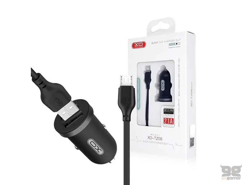 XO TZ08 Car charger + Micro USB Cable 1m