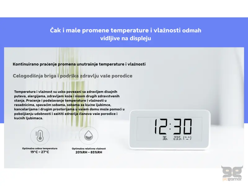 Mi Temperature and Humidity Monitor Clock