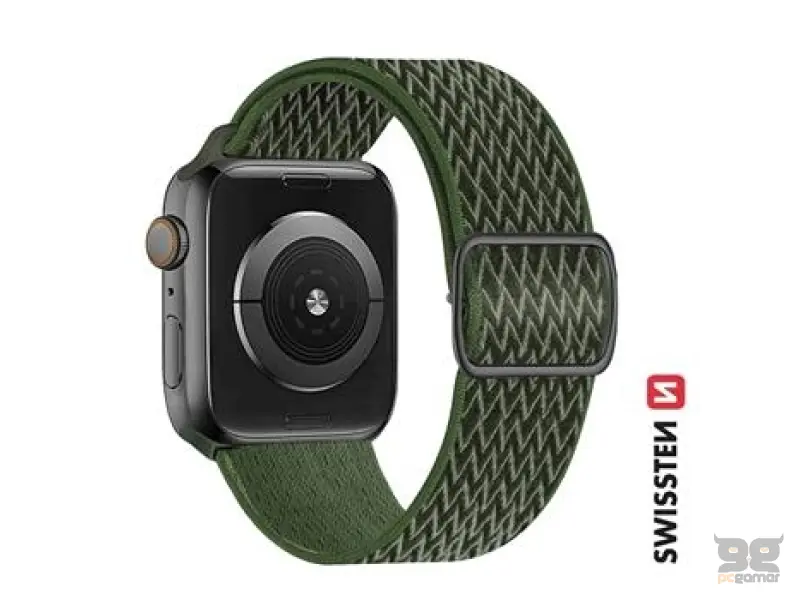 Swissten Nylon band for Apple watch, khaki, with buckle (42, 44, 45, 49) mm