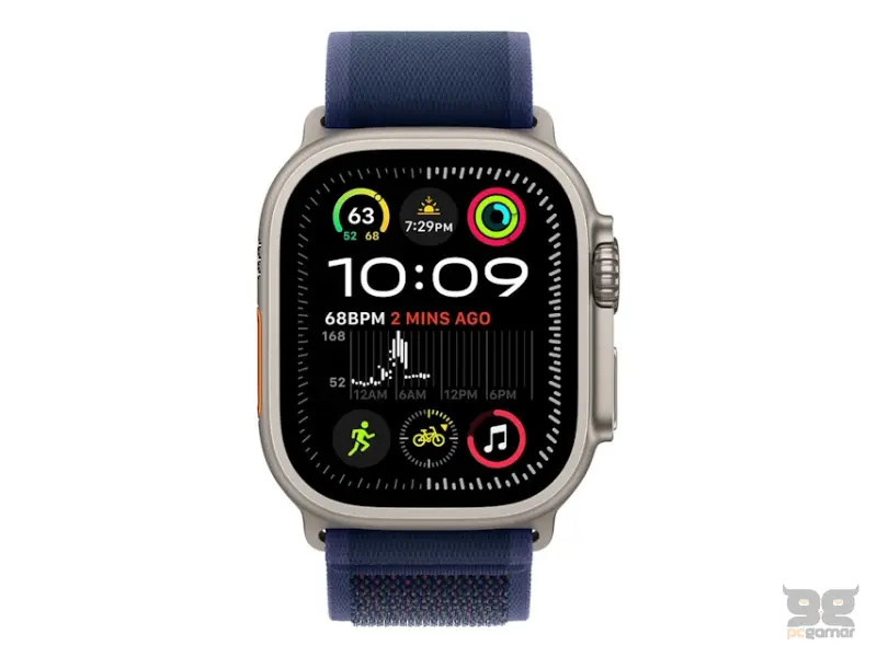 APPLE Watch Ultra2 v2 Cellular 49mm Natural Titanium Case with Blue Trail Loop - M/L (mx4l3se/a) 