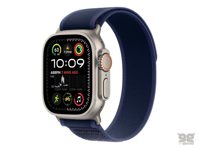 APPLE Watch Ultra2 v2 Cellular 49mm Natural Titanium Case with Blue Trail Loop - M/L (mx4l3se/a) 
