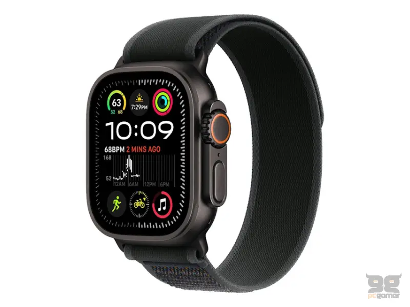 APPLE Watch Ultra2 v2 Cellular 49mm Black Titanium Case with Black Trail Loop - M/L (mx4v3se/a) 