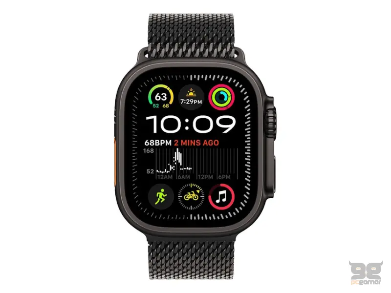 APPLE Watch Ultra2 v2 Cellular 49mm Black Titanium Case with Black Titanium Milanese Loop - M (mx5u3se/a) 