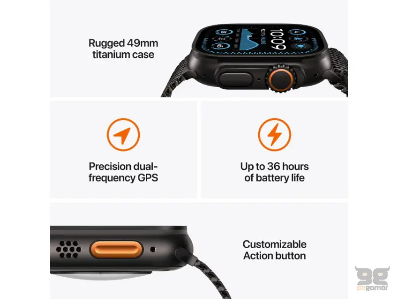 APPLE Watch Ultra2 v2 Cellular 49mm Natural Titanium Case with Natural Titanium Milanese Loop - M (mx5r3se/a) 