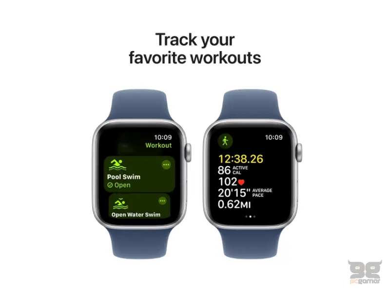 APPLE Watch SE2 v3 GPS 44mm Silver Alu Case with Denim Sport Band - S/M (mxeq3qv/a) 