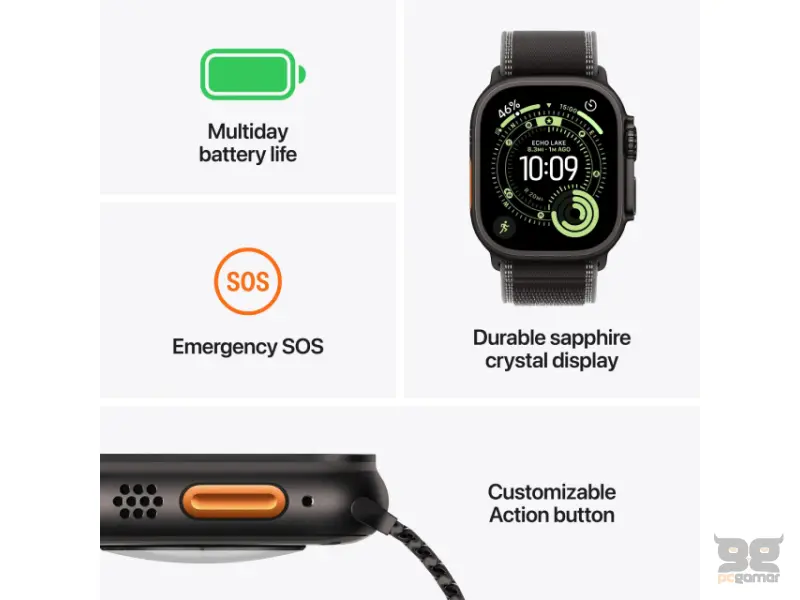 APPLE Watch Ultra 3 Cellular 49mm Black Titanium Case with Black Alpine Loop - Medium (mf0v4se/a) 