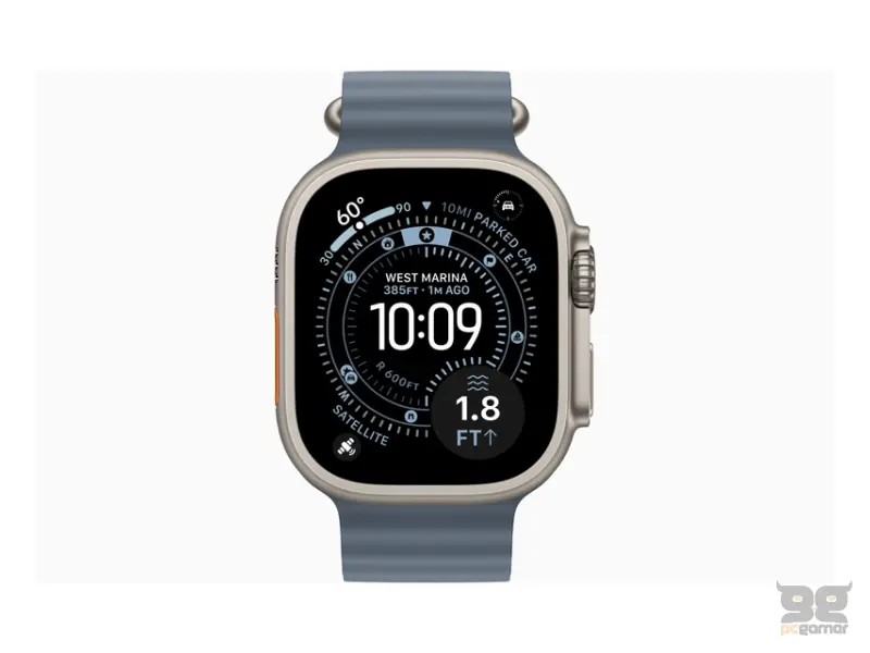 APPLE Watch Ultra 3 Cellular 49mm Natural Titanium Case with Anchor Blue Ocean Band 