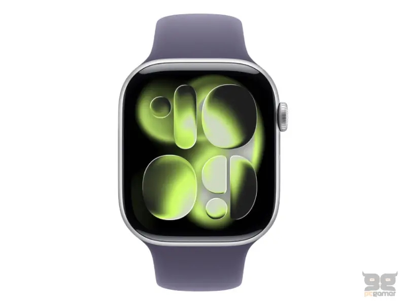 APPLE Watch S11 GPS 46mm Silver Aluminium Case with Purple Fog Sport Band -S/M (MEV94ET/A) 