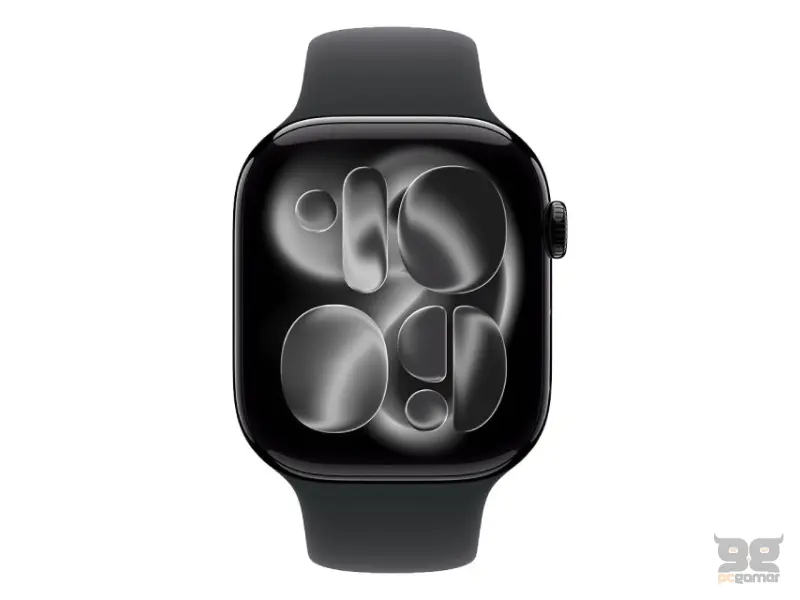 APPLE Watch S11 GPS 46mm Jet Black Aluminium Case with Black Sport Band -S/M (MEUW4RK/A) 