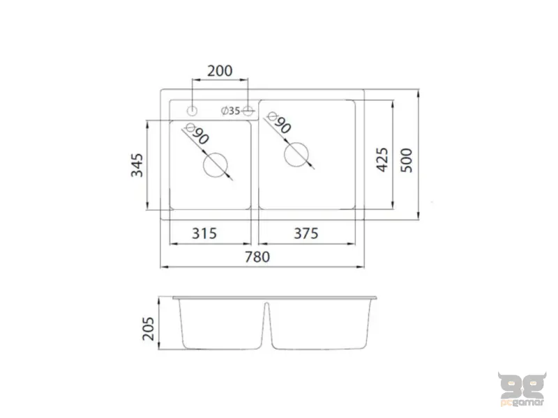 METALAC X QUADRO PLUS 2D CRNA