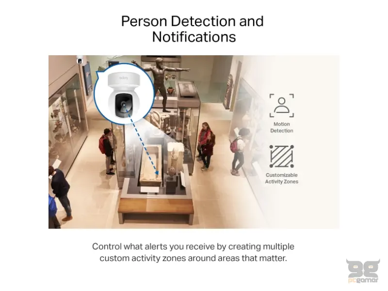 TP-LINK TAPO C212 Pan/Tilt Home Security Wi-Fi Camera, 2K, 3MP, Person Detection, Motion Tracking