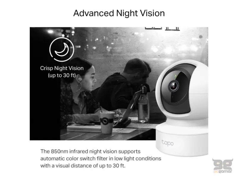 TP-LINK TAPO C212 Pan/Tilt Home Security Wi-Fi Camera, 2K, 3MP, Person Detection, Motion Tracking