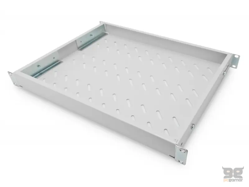 Digitus Polica fiksna 483 mm (19"), nosivost do 50 kg, 44,5×482×350–550 mm, siva