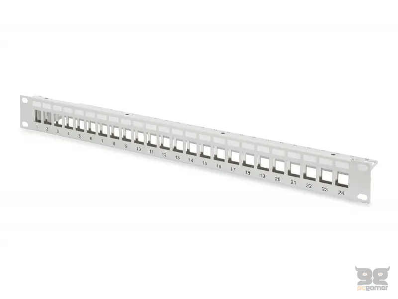 Digitus Modular Patch Panel, shielded 24-port, blank, 1U, rack mount, grey RAL 7035