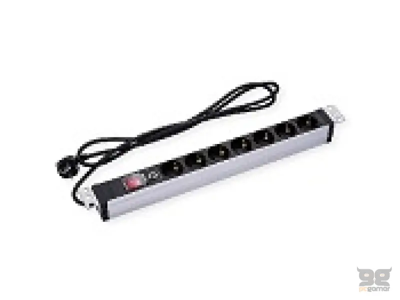 Napojna letva, horizontalna, 19", 1U, 7 šuko utičnica