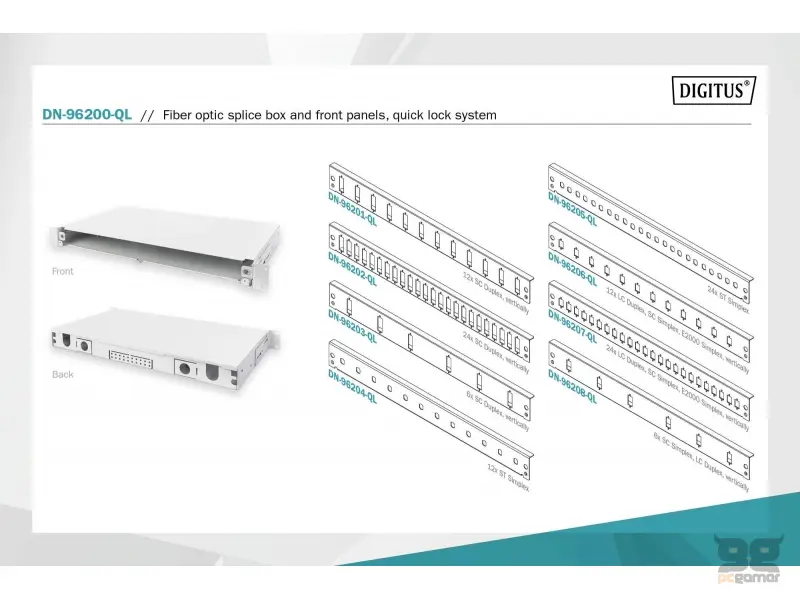 Digitus 1U Splice Box, extendible, quick lock, kućište za opticki patch panel