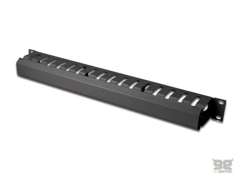 Digitus 1U cable management cage detachable rear plate, 44x483x68 mm, black