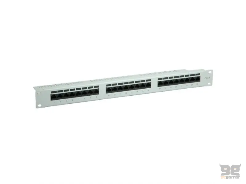 Value 19" patch panel, UTP, Cat. 6, 24 ports, gray