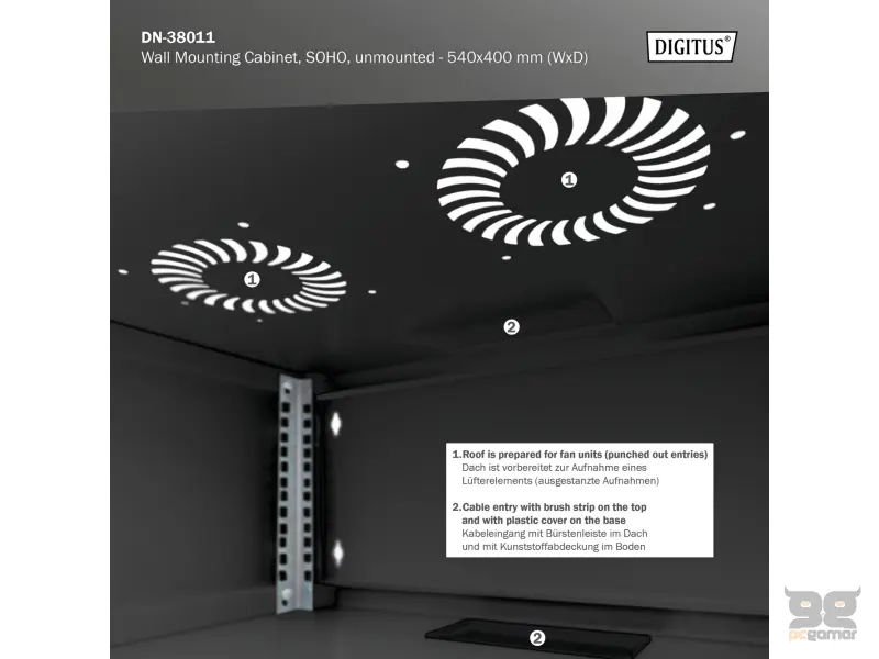 Digitus 4U network rack, 19", wall, 540x400