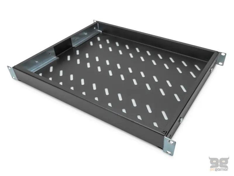 Digitus Polica fiksna 483 mm (19"), do 50 kg, 44.5×482×350‑500 mm, crna
