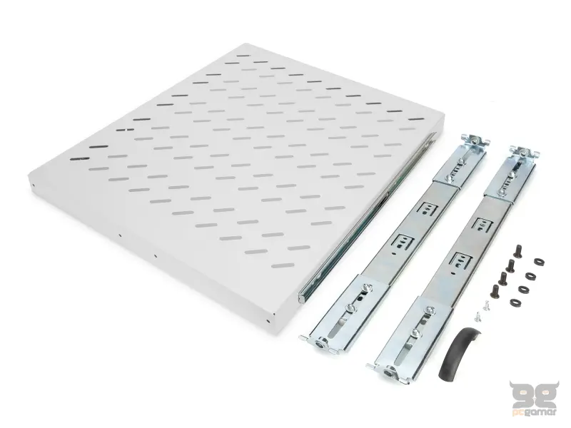 Digitus Polica na izvlacenje 483 mm (19"), nosivost do 25 kg, 40x484x568 mm, siva