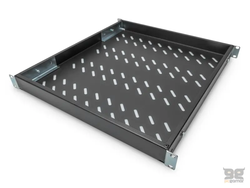 Digitus Polica fiksna 483 mm (19"), nosivost do 50 kg, 44,5x482x500-750 mm, crna