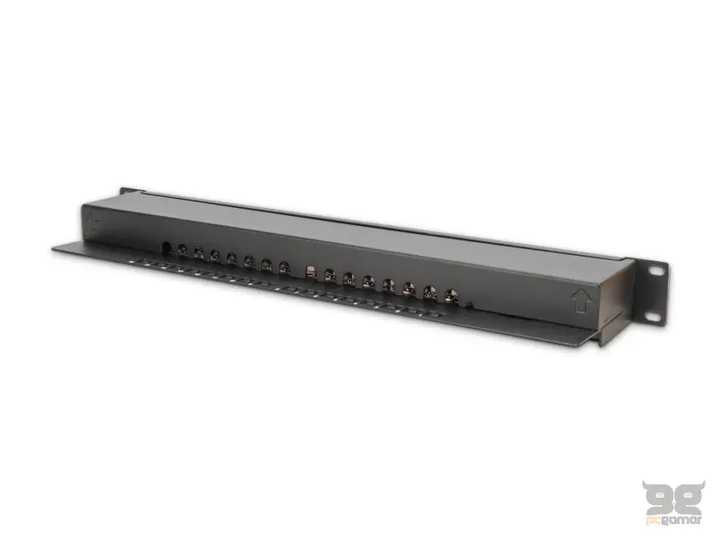 Digitus Patch panel puni, shielded 16-port, CAT 6, 1U, rack mount, crni
