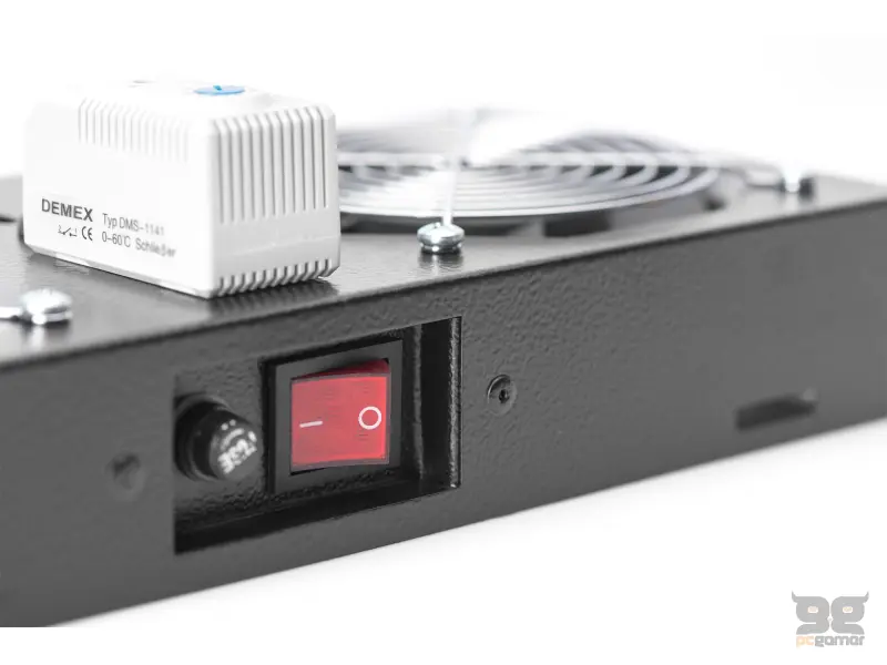 Digitus Roof VENTILATOR unit, wall mounting cabinets 2 fans, thermostat, switch, crni (RAL 7035)